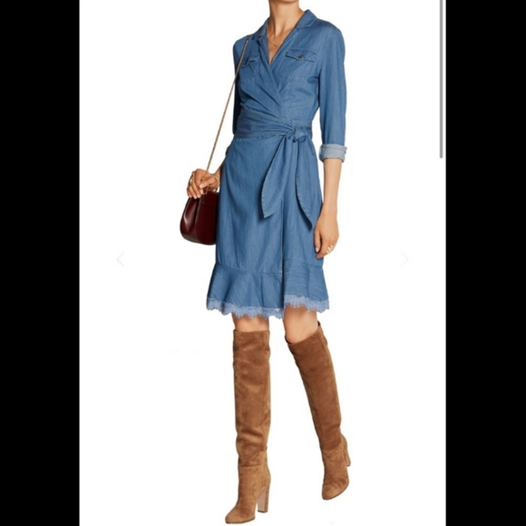 Diane Von Furstenberg | Dresses | Diane Von Furstenberg Wrap Denim Dress |  Poshmark